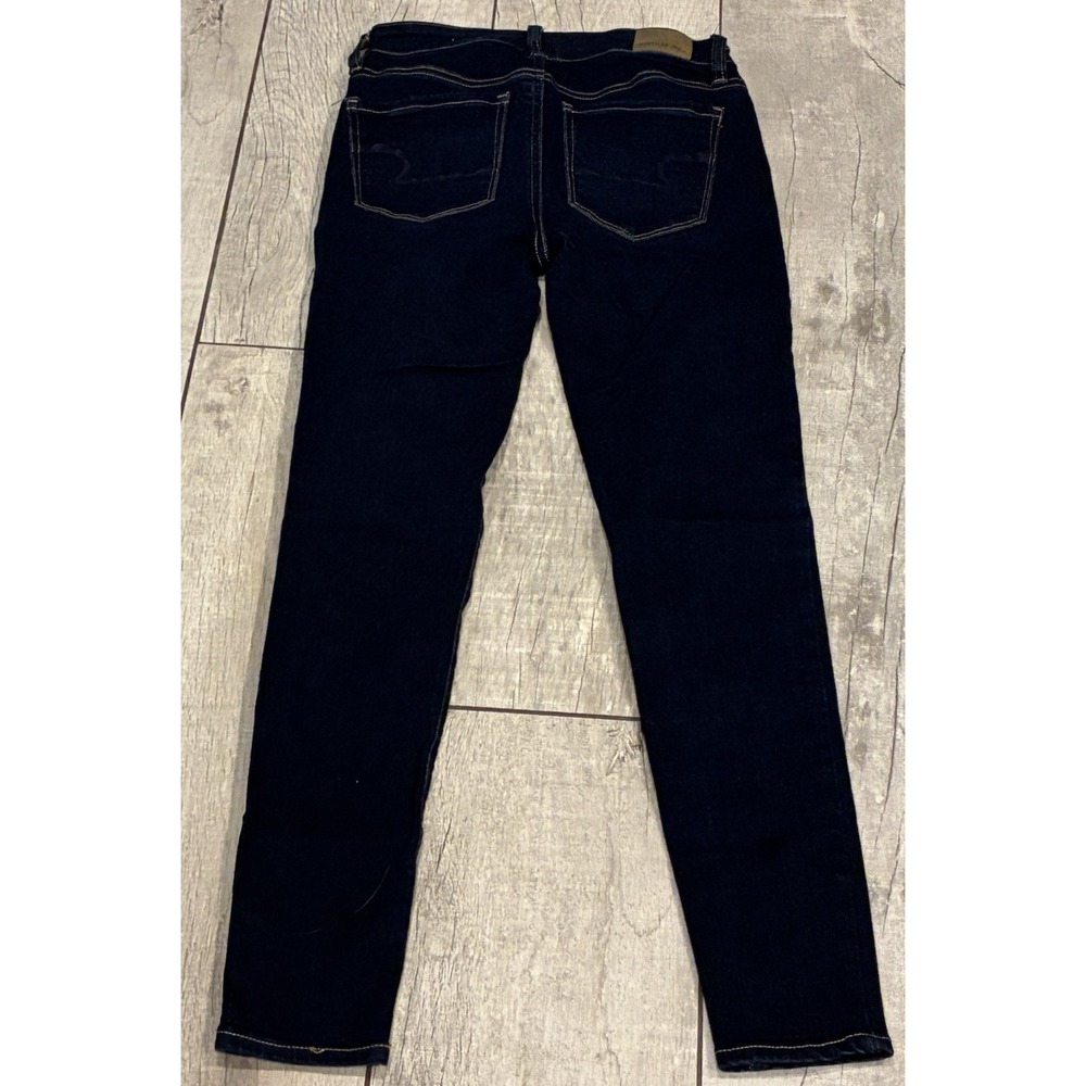 American Eagle Super Stretch Womens Size 2 Mid Rise Jegging Dark Wash Denim Jean - Picture 3 of 12